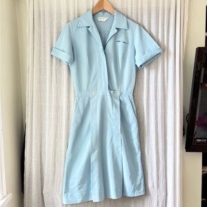 Vintage 1960s Light Blue Women's Dress - Wash N Wear LA Grace by Gordon
